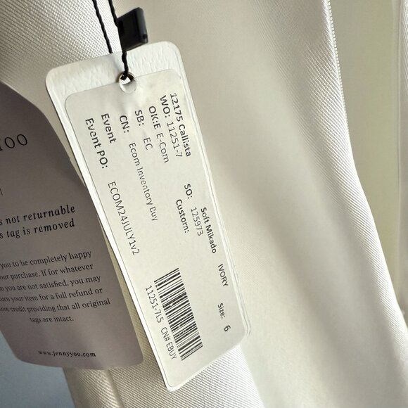 Jenny Yoo The Callista Midi Dress in Ivory Size 6 Fit & flare - Picture 8 of 12